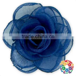 Cheap Wholesale Navy Transparent Gauze Decorative Big Rose Flower thumbnail-1