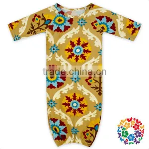 Long Sleeves Infant Toddle Baby Beige Sleeper Gowns thumbnail-1