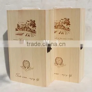 Single-deck Six Pine Wine Bottle Storage Box thumbnail-2