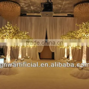 GNW 9ft Artifiical Tree for Indoor Weddings Decoratior White Cherry Blossom Tree Wooden Trunk thumbnail-5
