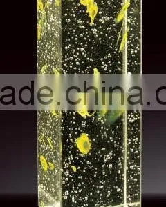 Yellow Flower Decorative Glass Pillars For Shopping Mall Decoration thumbnail-1