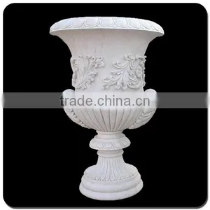 China White Marble Planter Pot VFP-006L thumbnail-1