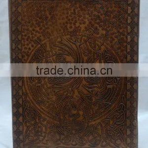 Handmade Vintage Tree Of Life Embossed Tan Color Leather Notebook thumbnail-2