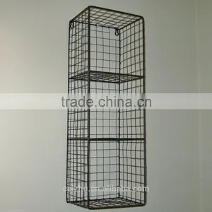 Industrial Retro Style Metal Wire Locker Room Wall Shelf Storage Unit Rack Cage thumbnail-3