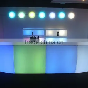 Inside Golden Carving Pattern Design Solid Surface, Man-made Plastic Led Bar Table thumbnail-1