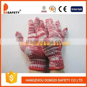 7 Gauge Mixed Color Cotton Polyester String Knit Luvas de Trabalho Safety Gloves thumbnail-1