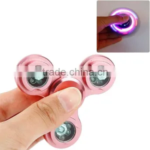 2017 Hot Alloy Hand Spinner Tri Fidget With LED Light Desk Toy EDC Stocking Stuffer Kids/Adults thumbnail-3
