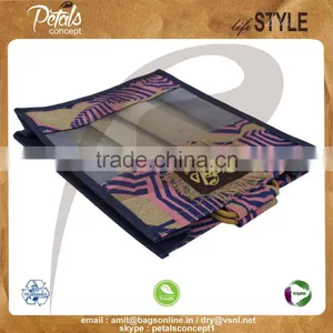 PP Laminated Jute Three Bottle Wine Bag With Wooden Cane Handle thumbnail-6