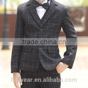 BOY'S TR CHECKED SUITS- JACKET&PANTS&VEST thumbnail-1