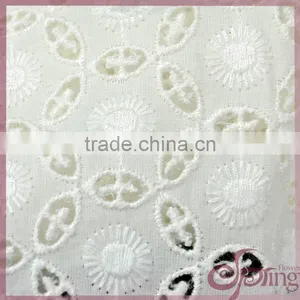 Off-white Hollow Out Small Floral Embroidery Fabric, Vintage Cotton Lace Fabric thumbnail-6