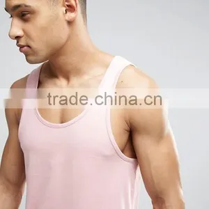 Cheapest New Design Custom Manufacture Grey Color Gym Wear Comfortable 35% Cotton 65% Polyester Fashion Running Men's Tank Vest thumbnail-3