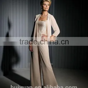 New Designer Long Sleeve Formal Mother of the Bride Chiffon Pant Suits thumbnail-2