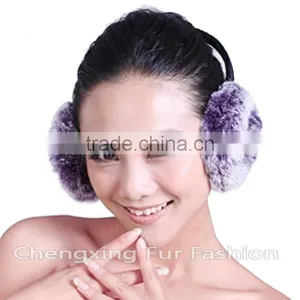 CX-EM-03R Fashion Ladies Genuine Rex Rabbit Fur Custom Fur Earmuffs thumbnail-6