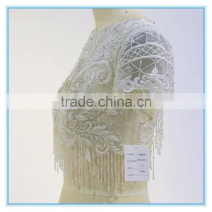 Lady Short Elegant Style Wedding Embroidery Beading Top thumbnail-2