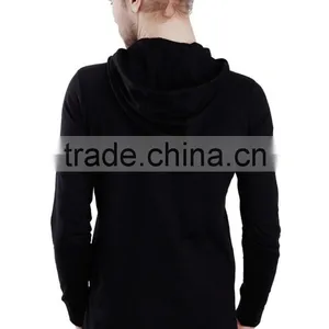 Fashion Slim Pullover Black Plain Hoodie With Ear Dri Fit Hoodies thumbnail-3