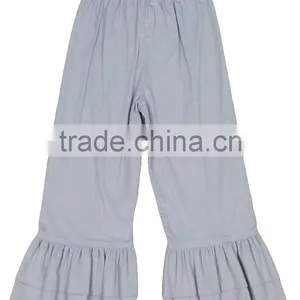 Snowy Swan T-Shirt & Light Blue Ruffle Bottom Pants 100% Cotton Fashion Kids Girls Ruffle Pants Sets thumbnail-2