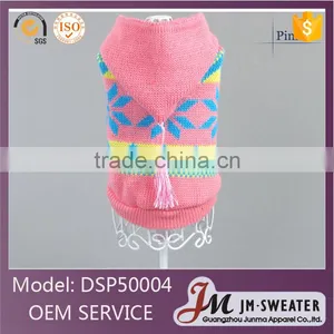 Custom Pink Pet Crochet Clothes Hoodie Apparel Hand Knit Dog Sweaters thumbnail-1