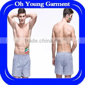 MOON BUNNY Men's Low-rise Casual Half Pants Camouflage Lounge Pants Knee-length Pants Striped Pajama thumbnail-1