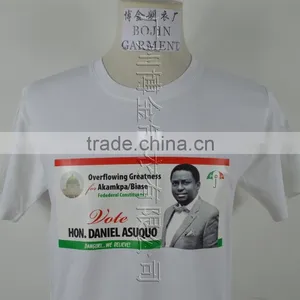 White Color 100% Cotton Printed Face Cheap Election Tshirt thumbnail-3