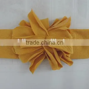 Wholesale Cute Baby Girls Hair Accessories Fancy Hair Bands Boutique Baby Girl Flower Cotton Fabric Elactic Headband for Kids thumbnail-2