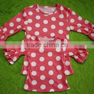 Bokun Factory Custom Made Women Clothing Polka Dots Pattern Blouse Mom and me Summer Shirts thumbnail-4