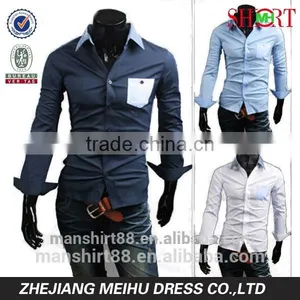 New Mens Plaid Hit Color Long Sleeve Slim Fit Casual Shirt thumbnail-1