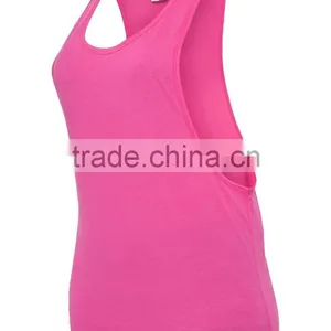 OEM Service Fashion Lady Long Loose Vest Top 100%cotton thumbnail-2