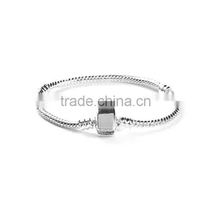 Copper European Style Snake Chain CharmBracelets Silver Plated thumbnail-1