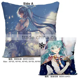 Japanese Popular Singer Hatsune Miku Printed Anime Soft Pillow 45*45CM thumbnail-1