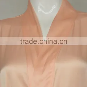 High Quantity Peach Silk Kimono Robe For Women thumbnail-5