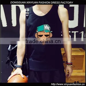 Latest Mens Elastic Gym Vest Design Pinted Tank Top For Men thumbnail-1