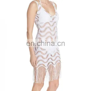 C94 Fringe Trim Cover-Up Beach Dress thumbnail-2