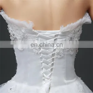 HS1628 Made in China 2017 Strapless Bling Princess Puffy Prom Ball Gown Wedding Dress thumbnail-5