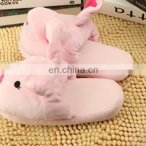 Custom Happy Foot Pink Rabbit Animal Cartoon Indoor Slippers thumbnail-4
