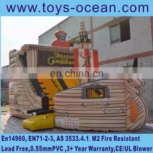 Mini Inflatable Pirate Ship Boat Slide Bouncer for Kids Party Rental thumbnail-1