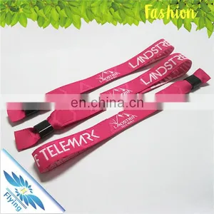 One Time Use Festival Fabric Bracelet, Bulk Cheap Wristbands With Customized Logo thumbnail-1