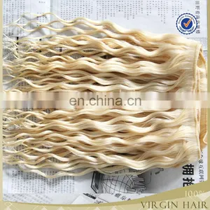 Grade 6 A Brazilian Remy Hair Blonde Color Big Curly Hair Weave thumbnail-2
