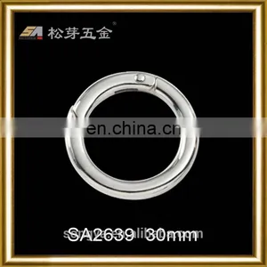 2016 Custom Zinc Alloy Key Ring Buckle For Bag, Nickle Plated Spring Loaded Ring thumbnail-1