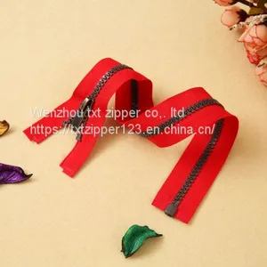#3 #5 #8 #10 #15 #20 Plastic Zipper With Antique Sliver Teeth Open End thumbnail-1