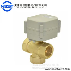 Actuated Ball Valve 3 Way Brass Electric Actuator Ball Valve thumbnail-1