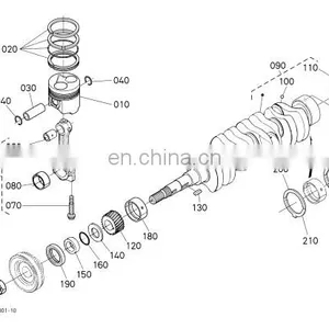 16241-0409-2 Assy Case Main Braing for V1505 Engine Spare Parts thumbnail-1