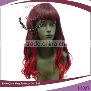 Long Red Curly Synthetic Halloween Wigs thumbnail-1