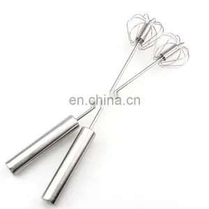 Custom Mini Rotary Stainless Steel Rotating Egg Whisk thumbnail-1