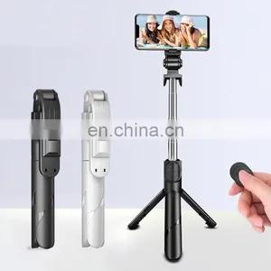 2022 NEW B-t Wireless Selfie Stick Mini Tripod Extendable Monopod With Led Light Remote Shutter For Android Phone thumbnail-1