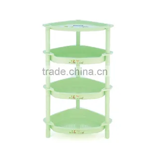 High Quality 4 Layer Triangle Bathroom Shelf Plastic Storage Rack thumbnail-2
