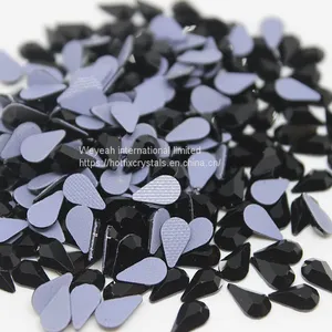 Rain Drop Hot Fix Rhinestones in Flat Back Shaped Glass Crystal Stones thumbnail-1