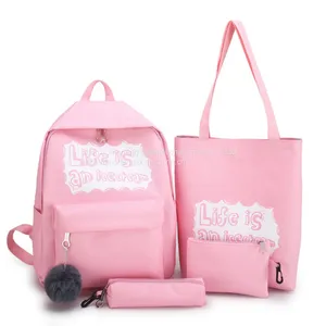 Women Letters Print Girls USB Charge Backpack Cheap Luggage & Bags thumbnail-1
