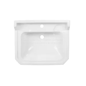 CUPC Bathroom 30 Inches 77cm Rectangle Ceramic Pedestal Sink With Backsplash thumbnail-4