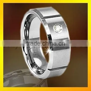 Mens Cubic Zircon Inlaid Tungsten Band Jewelry Manufacturer Paypal Accepted thumbnail-1