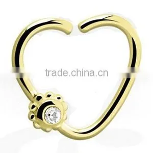 Heart GEM Flower 316L Surgical Steel Tragus Cartilage Daith Body Piercing Jewelry thumbnail-1